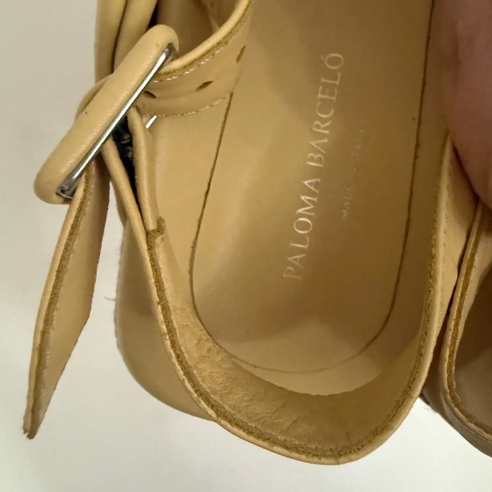 PALOMA BARCELÓ ESPADRILLES Yellow Platform Espadrille Slingback Sandal - Sz 9